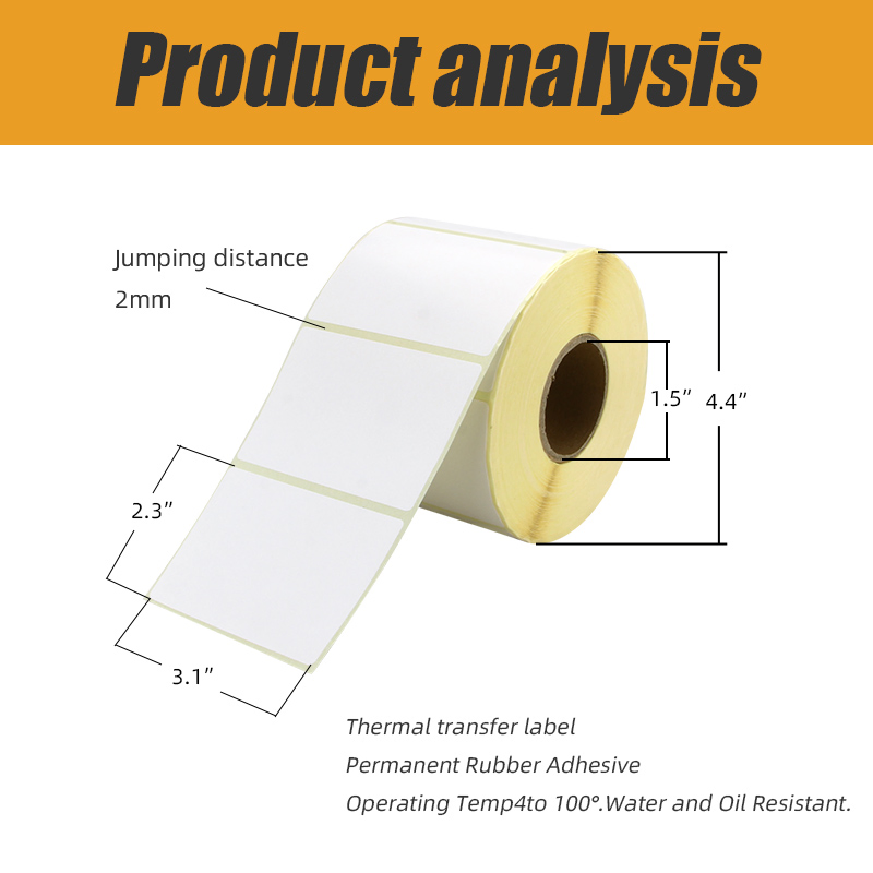 High-Quality Direct Thermal Barcode Labels with Yellow Backing
