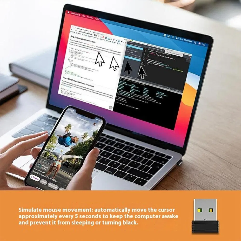 Laylion USB Mouse Jiggler - Automatic Cursor Mover, Plug & Play, Keeps PC Awake