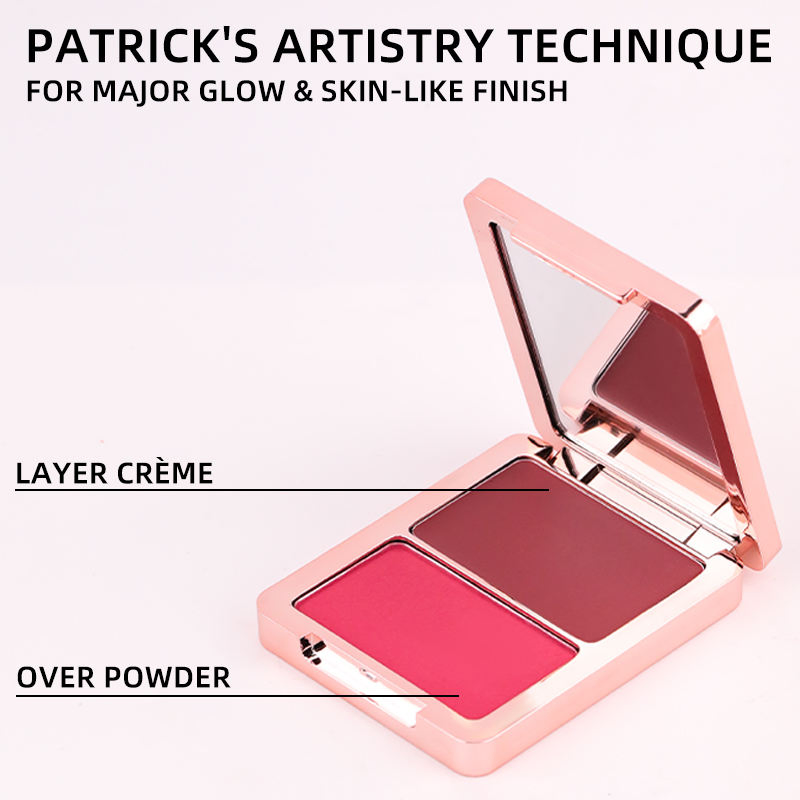 Dual-Texture Blush Palette: Creamy and Powdered Blush Combo