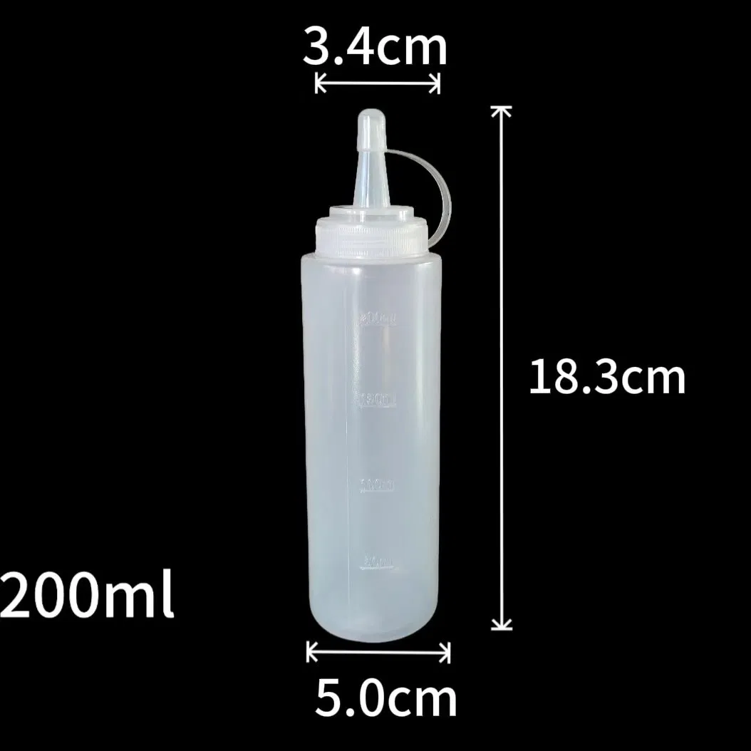 Plastic Sauce Bottle PE Squeeze Bottle Soft Empty Bottle Restaurant Kitchen Serving Multi Color Muliti Size Bottle