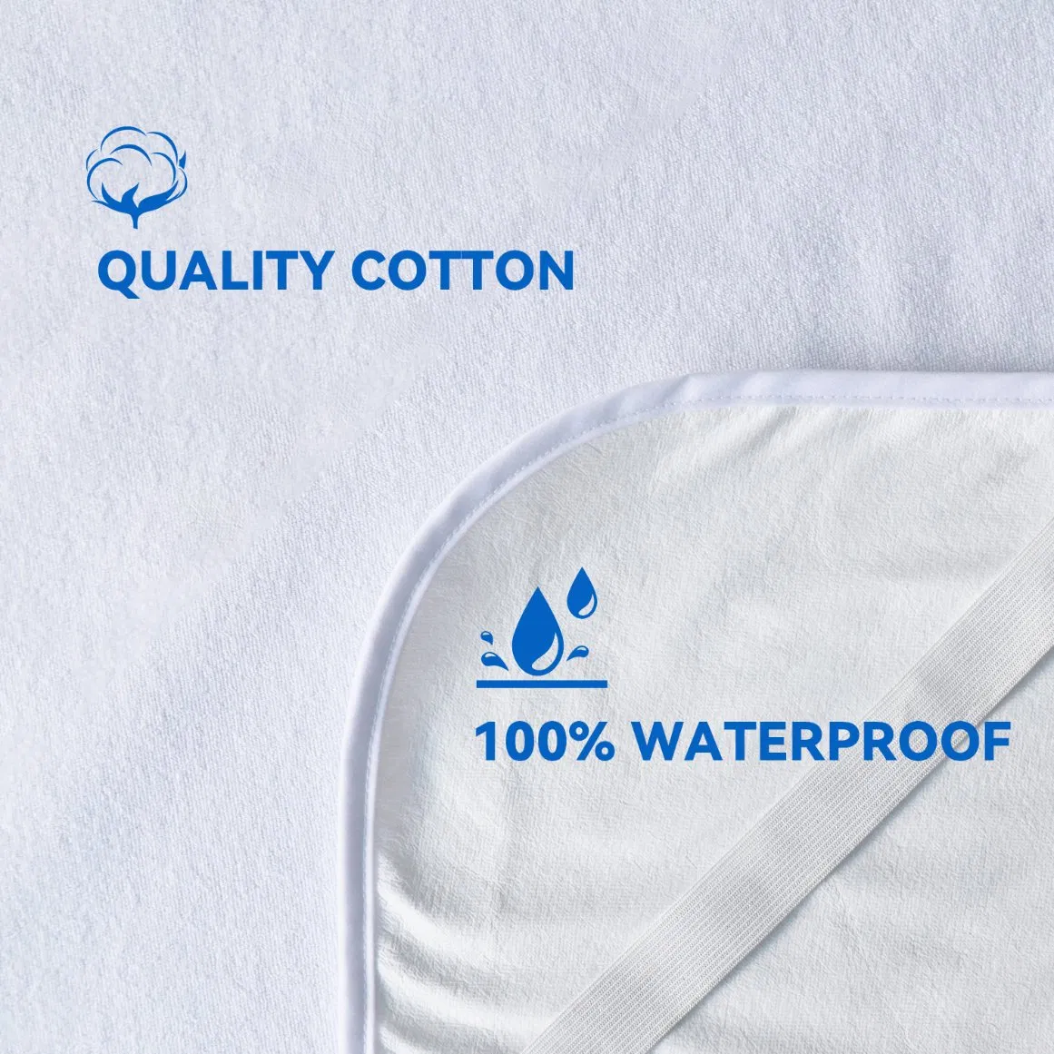 Mattress Protector, China Manufacturer Waterproof, with Elastic Corner Straps Topper, Breathable