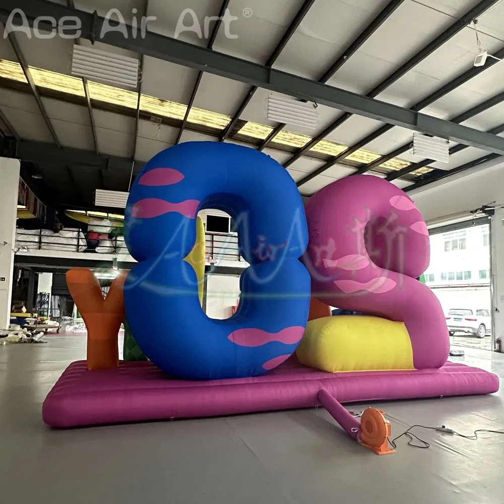 Giant Inflatable Figures Letters with LED Light Alphabet Logo Banner for Anniversary Event Advertise