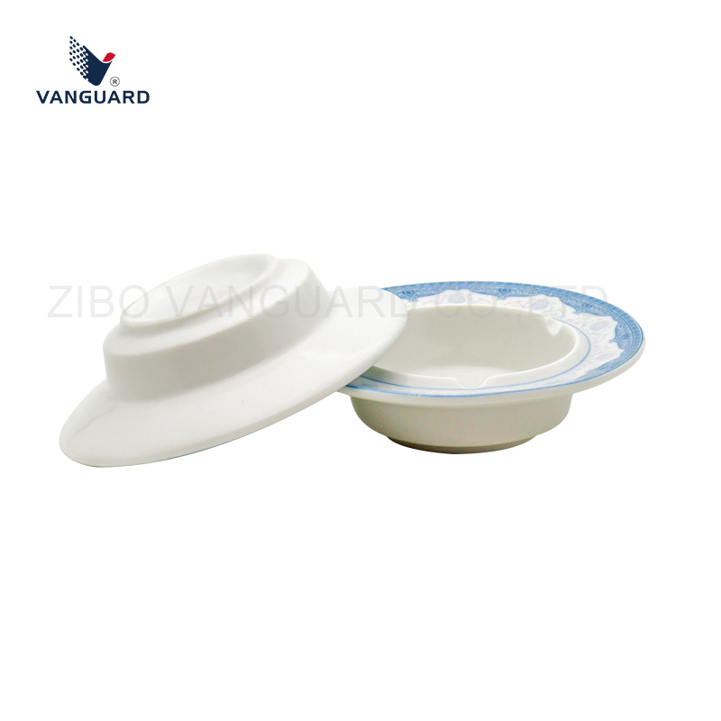 Factory Custom Outdoor Cigar Ashtray White Round Ceramic Cigarette Ashtray