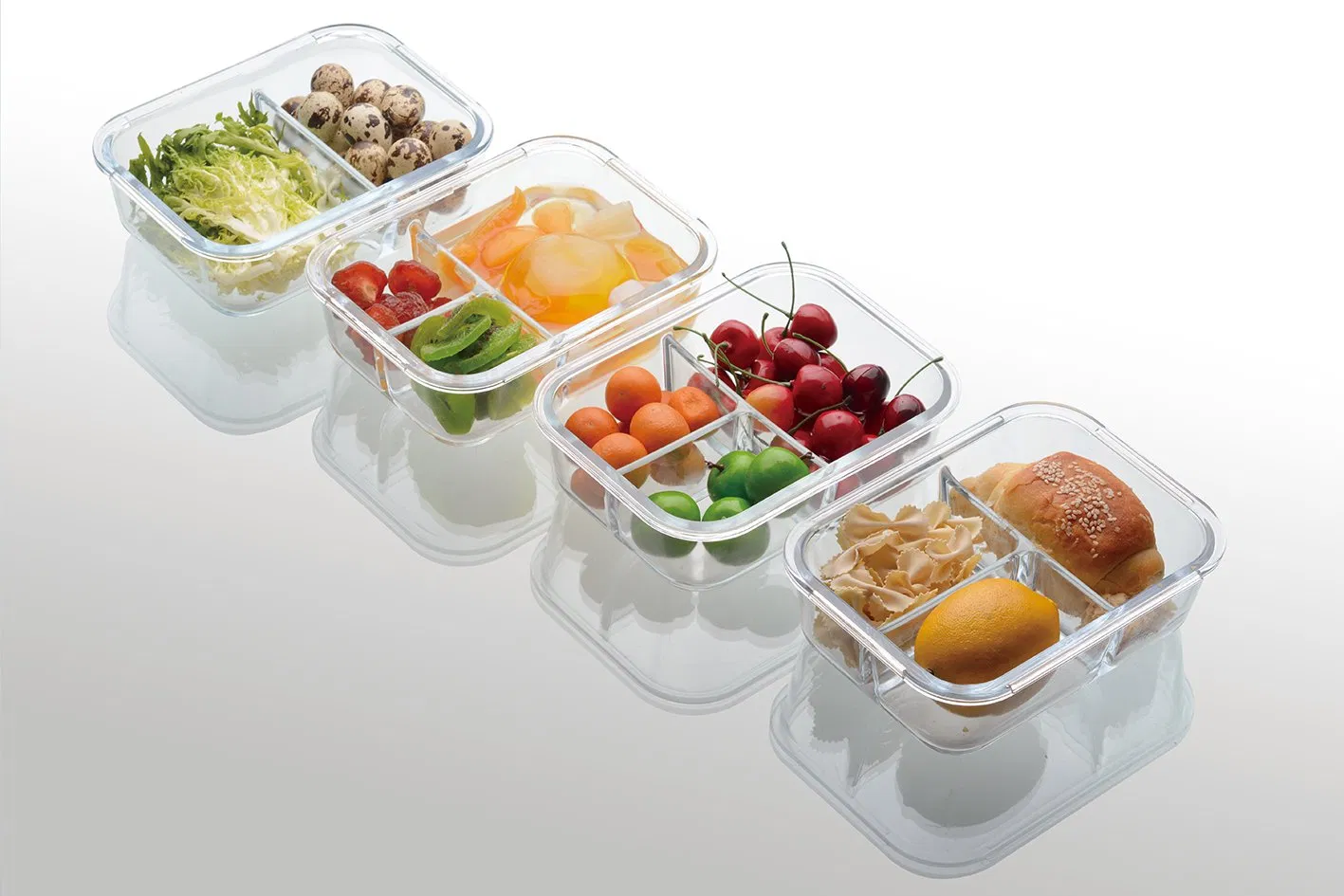 Glass Food Container with Cutlery Lid
