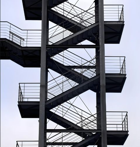 Three Story Steel Staircase and Ramps/Easy to Install/Good Quality Low Cost