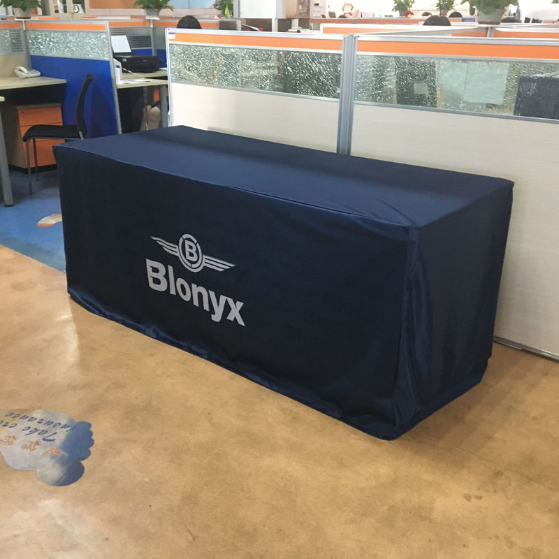 Custom Colour Logo Printing Knitted Polyester Table Cloth, Table Cover Printing