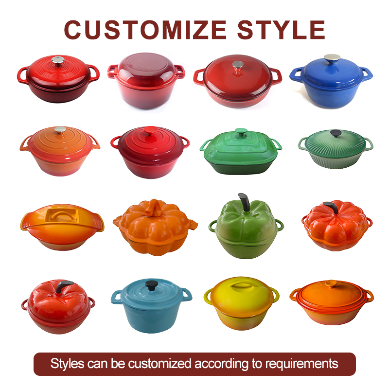 Чугунная эмалированная кастрюля с крышкой, 5.5 л