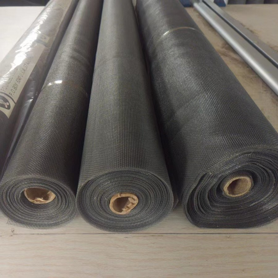 18 X 16 Mesh 110g/Sqm Fireproof Charcoal Black Grey Color Fiberglass Wire Mesh Screen, Mosquito Net