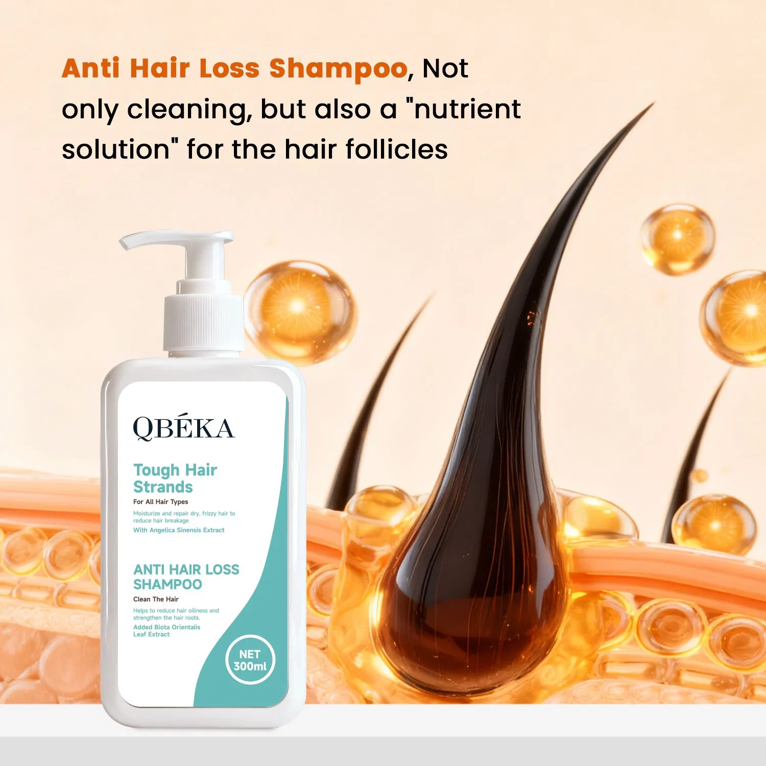 Qbeka Herbal Refreshing Shampoo for Anti-Hair Loss & Scalp Revitalization
