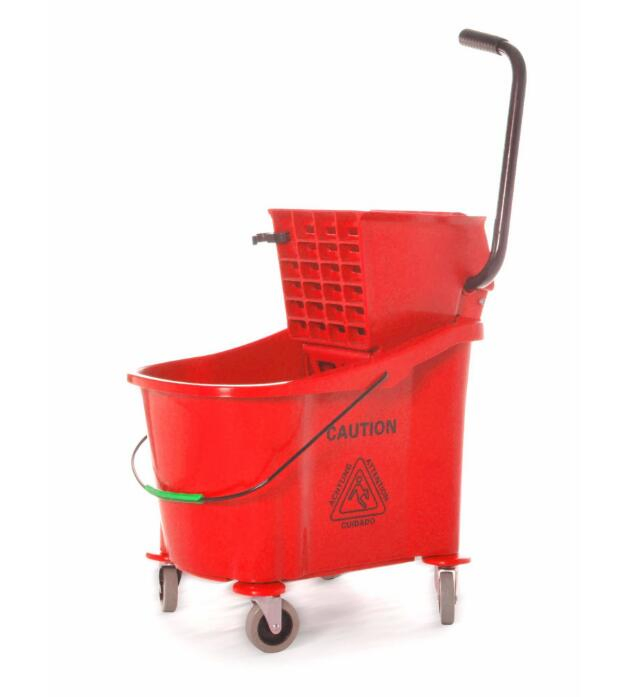 High Impact 36L Yellow Plastic Mop Buckets with Wringer Combo