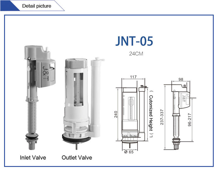 Two Piece Toilet Outlet Valve