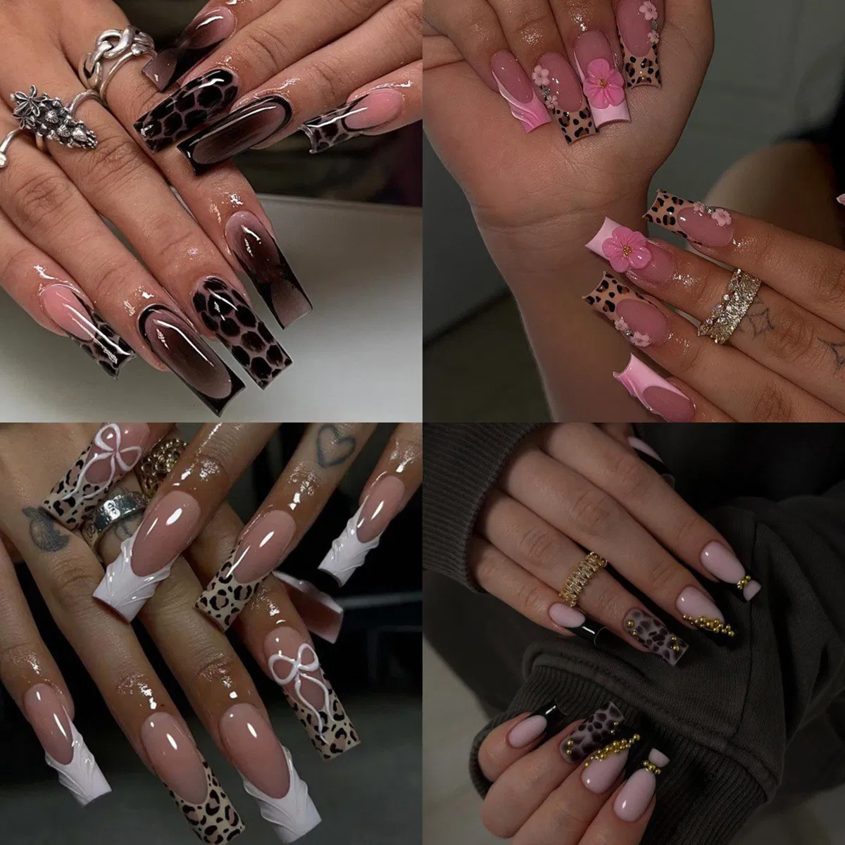 Cross-Border Hot Selling DOT Drill Wearable Nail Art French Fake Nail Nail Finished Products Wholesale Press on Nails