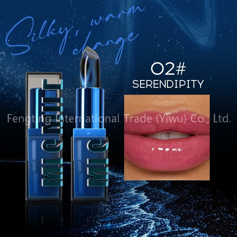 Exclusively Imported Cat-Eye Temperature-Changing Thousands Color Options Fine Glitter Stickiness Color-Changing Lipstick