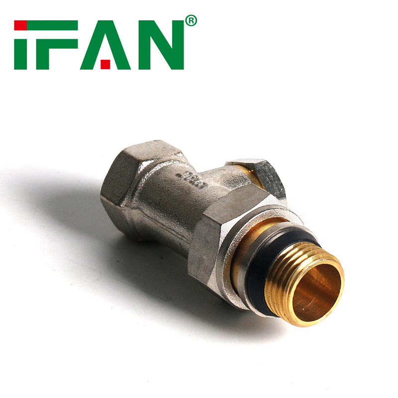 Ifan ISO15875 Brass Radiator Valve 1/2"-3/4'' OEM Brass Straight Return Radiator Valves