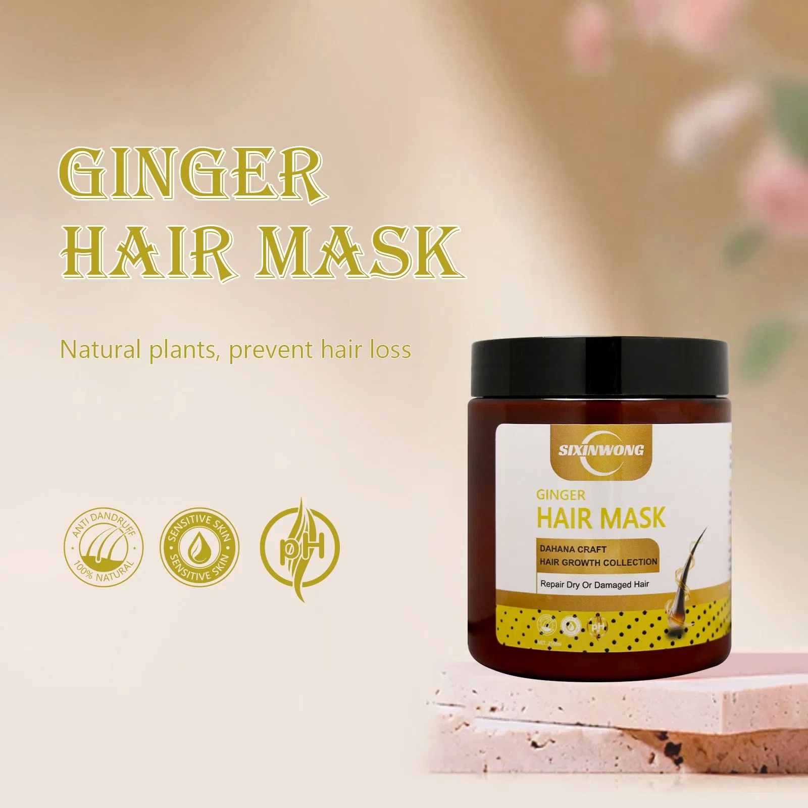 Beauty Cosmetics Repair and Moisturize Dry Damaged Hair Ginger Hair Mask