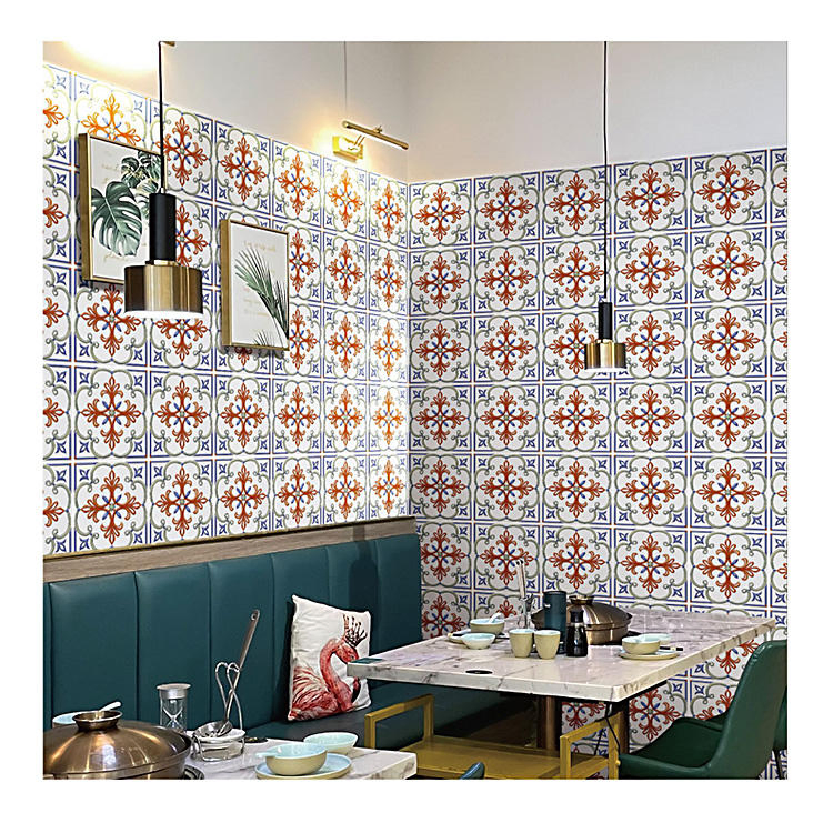 3D Flower Porcelain Drawing Room Wall Border White and Gold Tiles