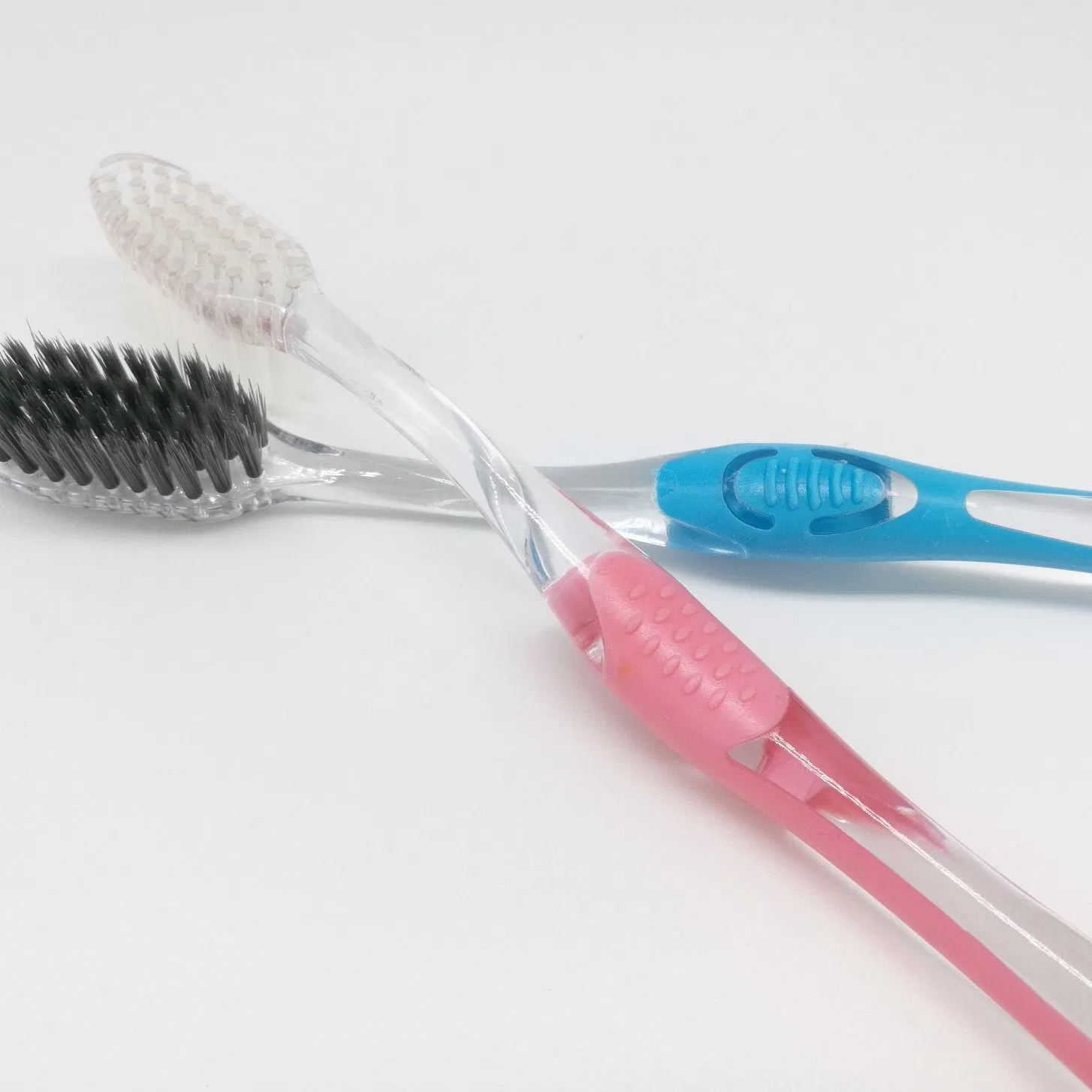 Soft Bristles Adult Toothbrush with Transparent Handle