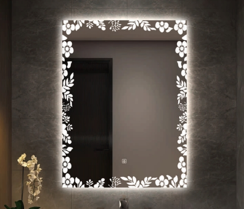 4/5mm Wholesale Factory Directly Sell Modern Luxury Wall Furniture Smart LED Makeup Glass Mirror with 3lights Bluetooth for Home Decoration