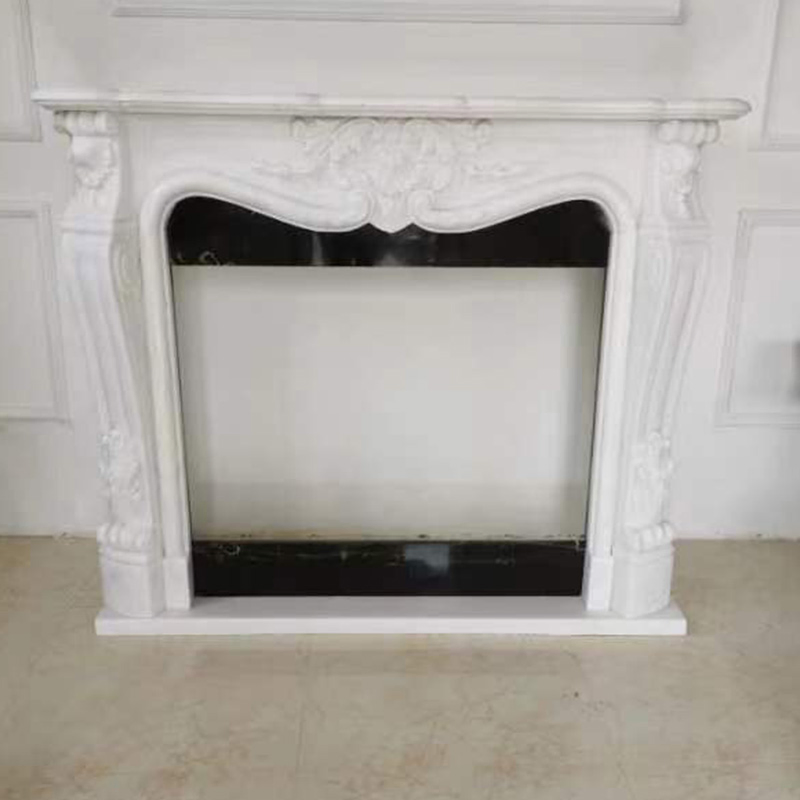 Classical and Modern White Marble Hand Carved Stone Fireplace for Interior Decoration Price