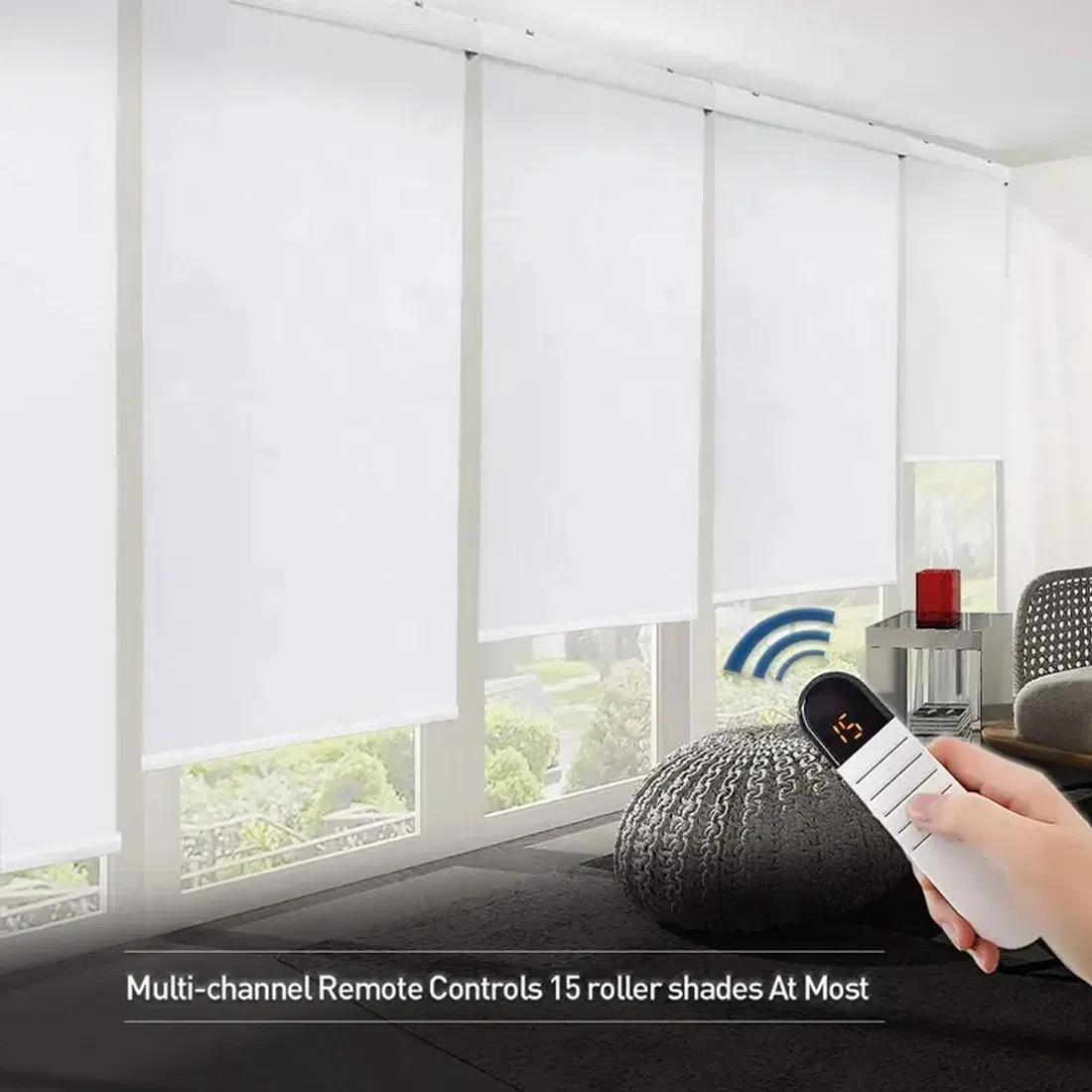 Custom Home Indoor WiFi Smart Electronic Roller Motorized Blind for Windows