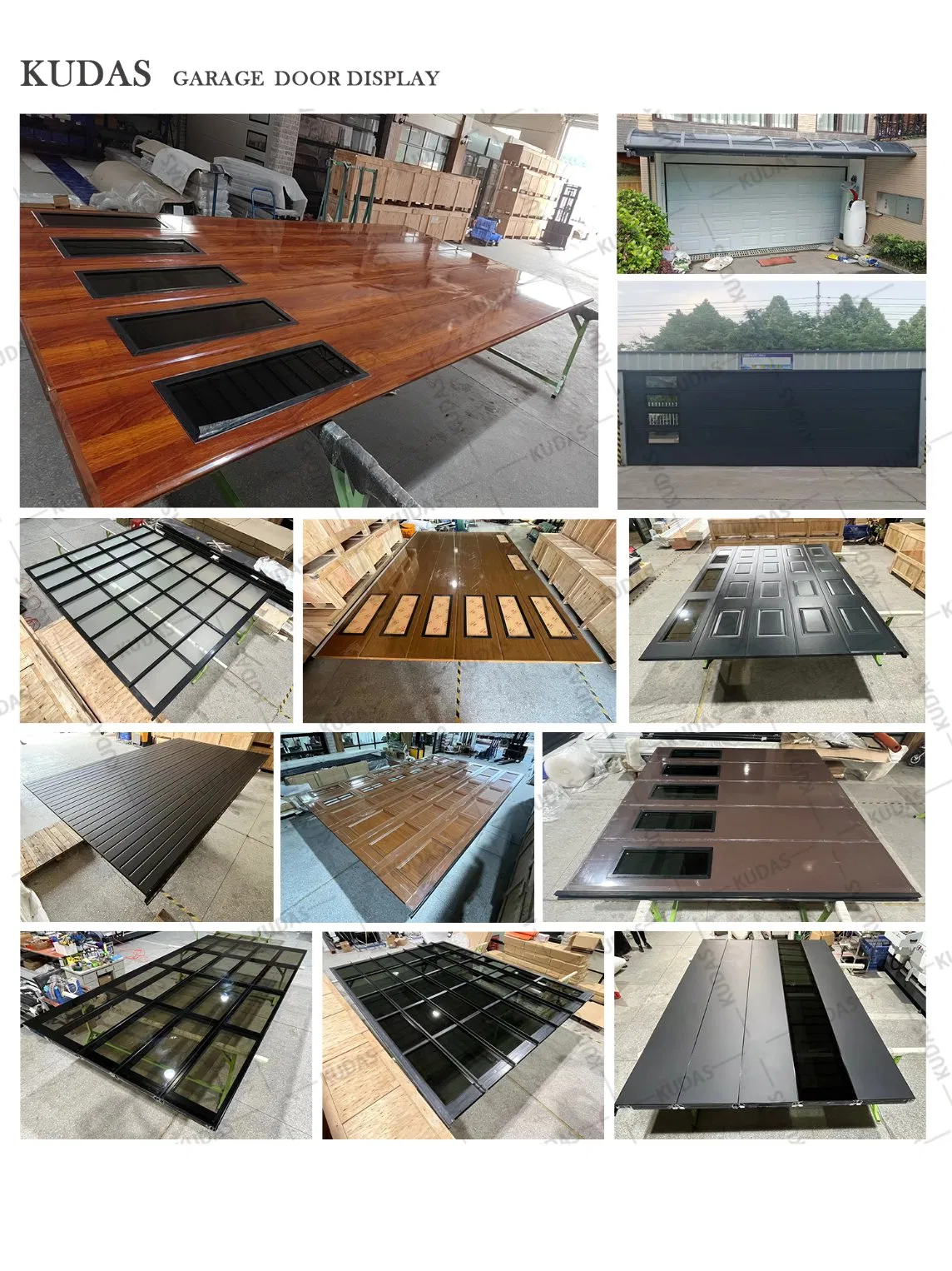 Insulated Automatic Black Aluminum Frosted Glass Sectional Residential Garage Door