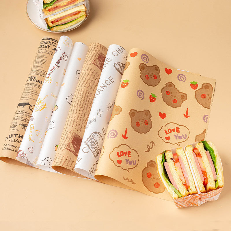 Custom Baking Paper Greaseproof Tissue Burger Sushi Cake Sandwich Flowers Gift Papers