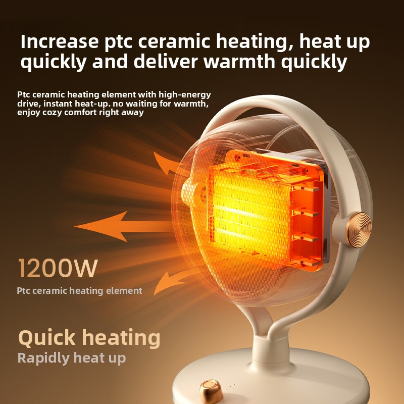 1200W Household Warm Air Blower High-Power Heater Office Desktop PTC Portable Small Electric Heater