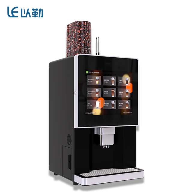 Le307A Table Top Bean to Cup Coffee Vending Machine Support Ad and Cloud Service with One Coffee Bean House and 3 Instant Powder Canisters