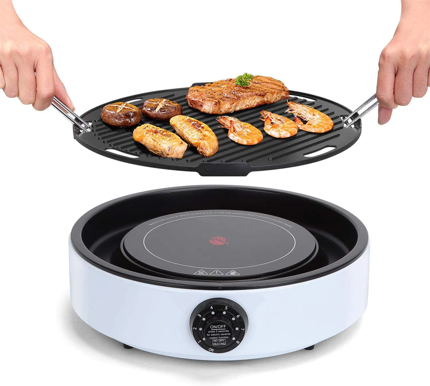 2 in 1 Multi Induction Cooker with Nonstick BBQ Grill Plate