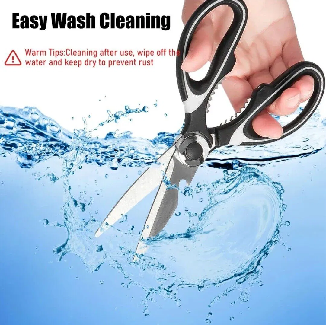 Ds-6603 (2 Pack) Multifunctional Kitchen Scissors Ultra Sharp Stainless Steel Kitchen Shears New Hand Metal Shear