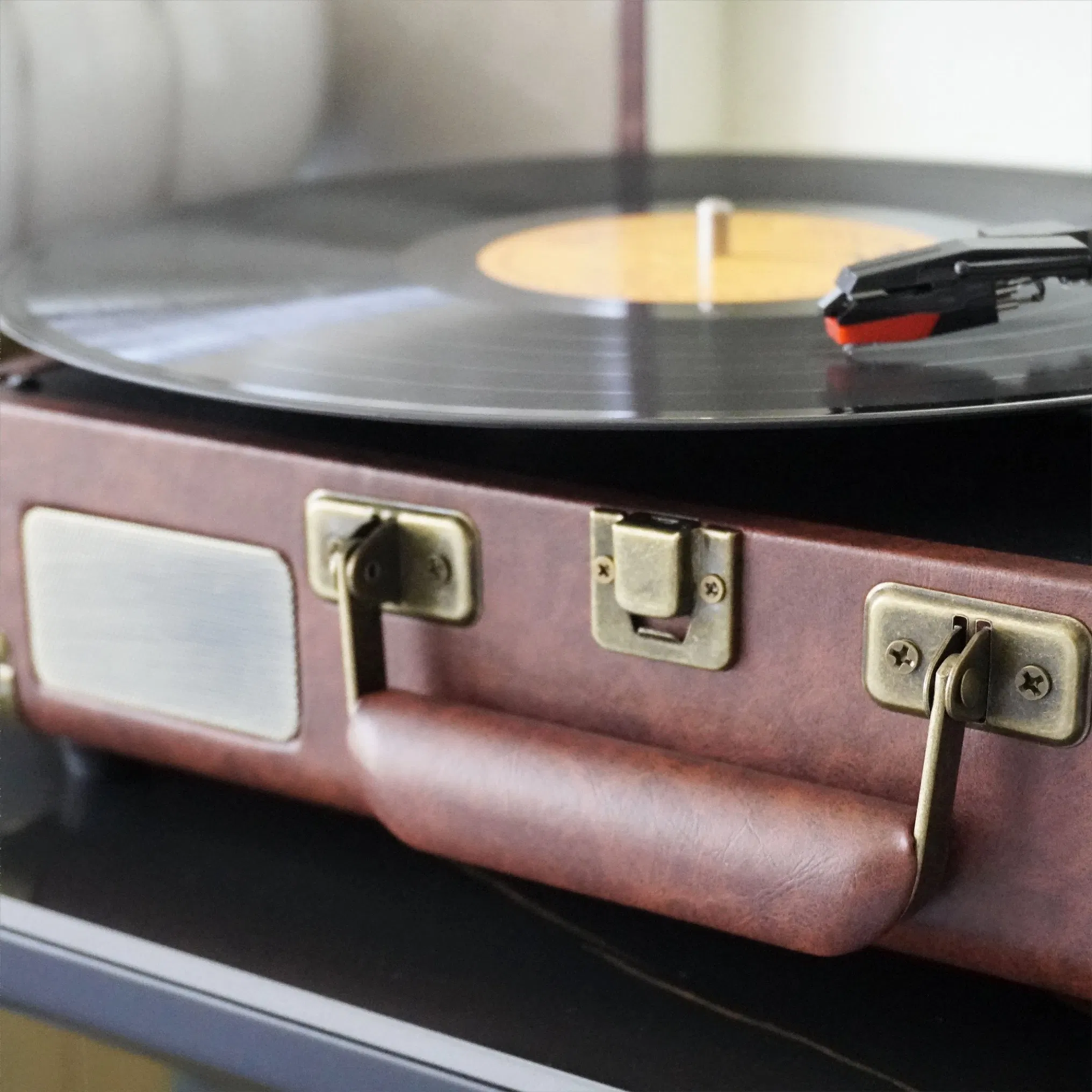 Tr103 3 Speed Vintage Vinyl Lp Record Player Turntable Gramophone Record Player with Bluetooth Transmitter