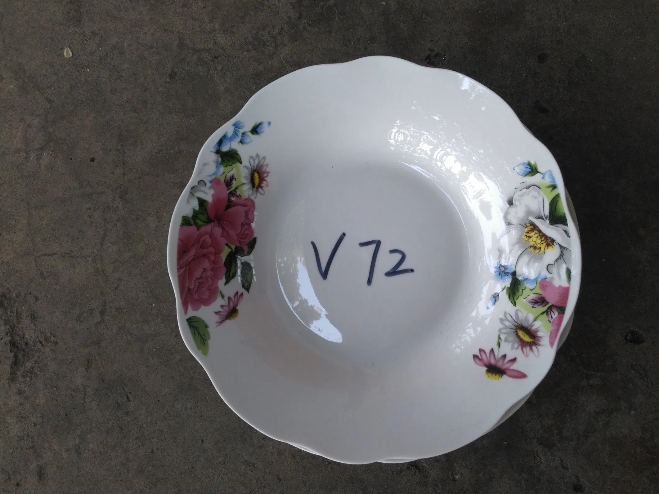 9"Soup Plate Simple Decal Cut Edge Porcelainware Ceramics Tableware