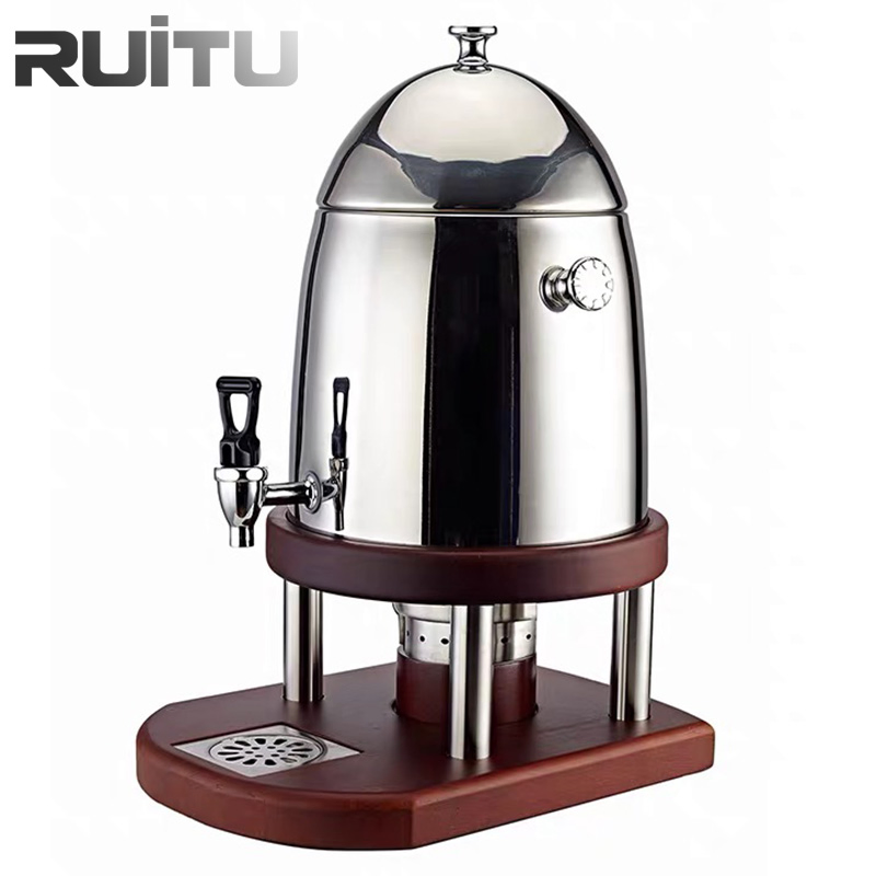 Buffet Catering Equipment Counter Top Food and Beverage Gold Metal Stainless Steel Wedding Party Banquet Drinking Insulated Hot Milk Coffee Tea Dispensers
