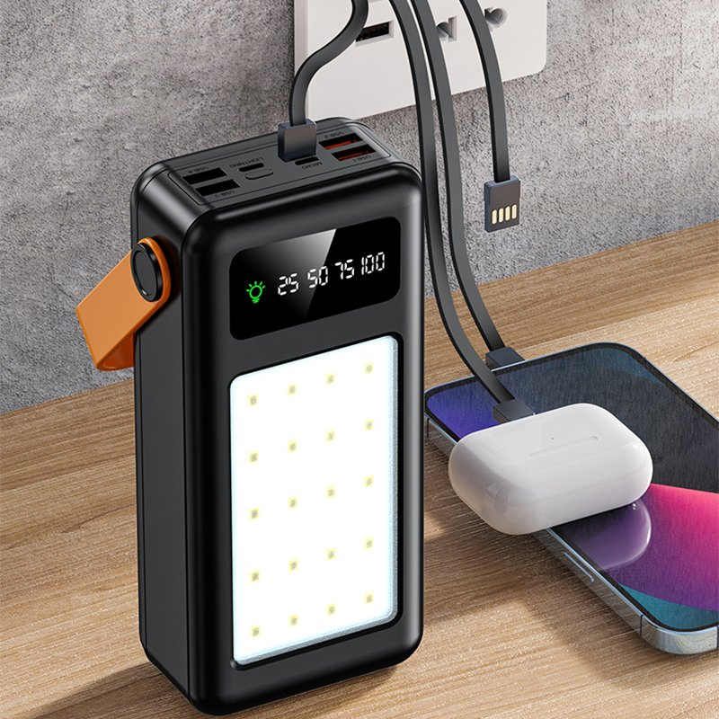 Портативная зарядная станция 50000 mAh с 4 USB и дисплеем