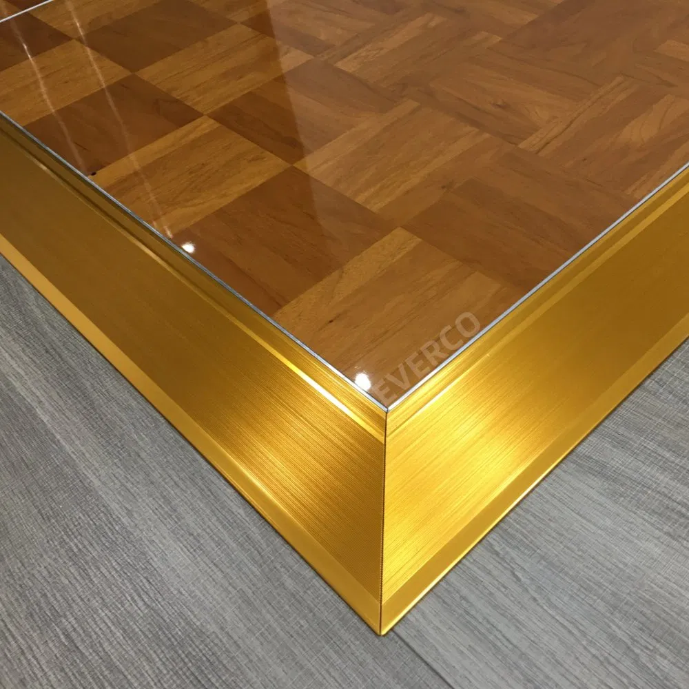 3FT/4FT Wear-Resistant High Gloss Modular Teak Wooden Portable Mobile Dance Floor for Wedding Events Flooring