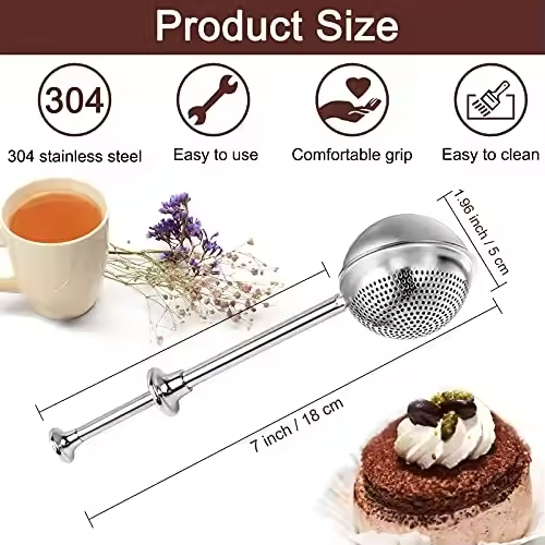 Powdered Sugar Shaker Duster Flour Dispenser Shaker with Spring-Operated Handle