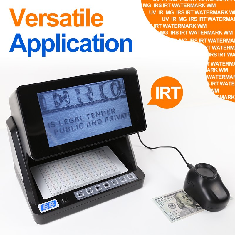 DC-818 Multi-Spectral Banknote Detector with 7-inch HD Display for Global Currency Verification Watermark Fluorescence Infrared Magnetic Detection