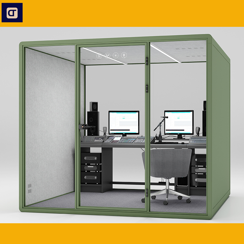 Tempered Glass Soundproof Booth Movable Portable Outdoor Office Pod