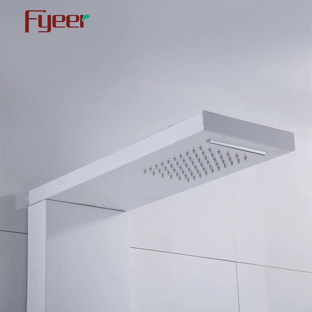 Fyeer 4 Function Rainfall White Stainless Steel Wall Shower Panel
