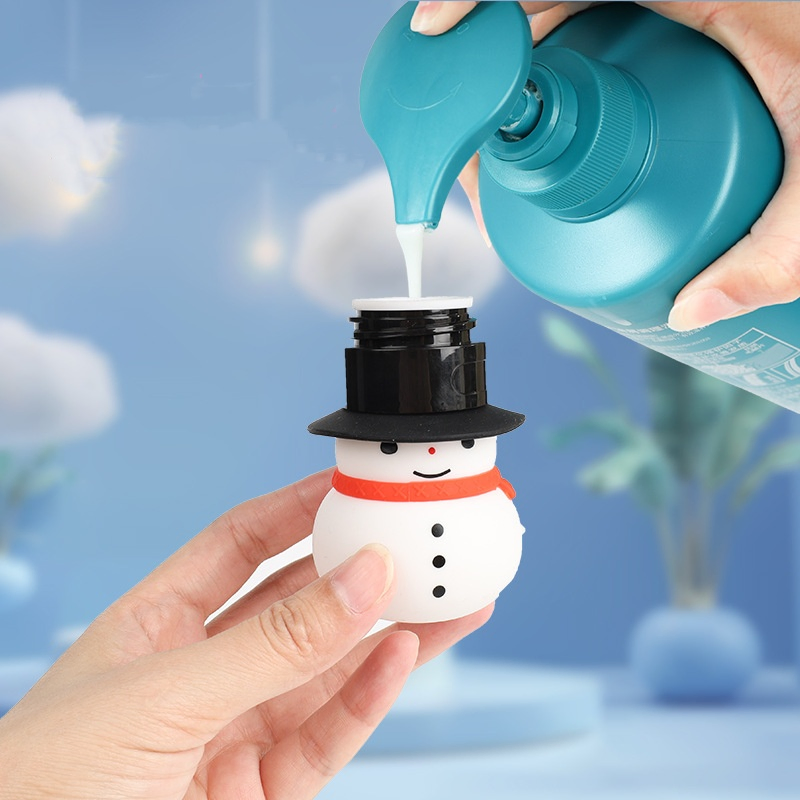 Snowman Shape Portable Leak Proof Squeeze Perfume Shampoo Silicone Travel Dispenser