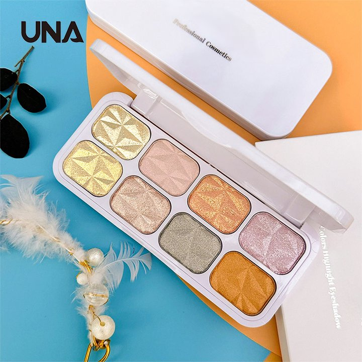 Cosmetics 8 Color Face Highlighter Makeup Palette Long Lasting Shimmer Makeup Eyeshadow