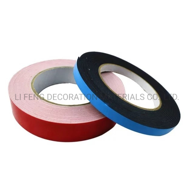 EVA/PE/PVC Foam Tape with Double Sided Adhesive Blue/Red Film for Building Glass