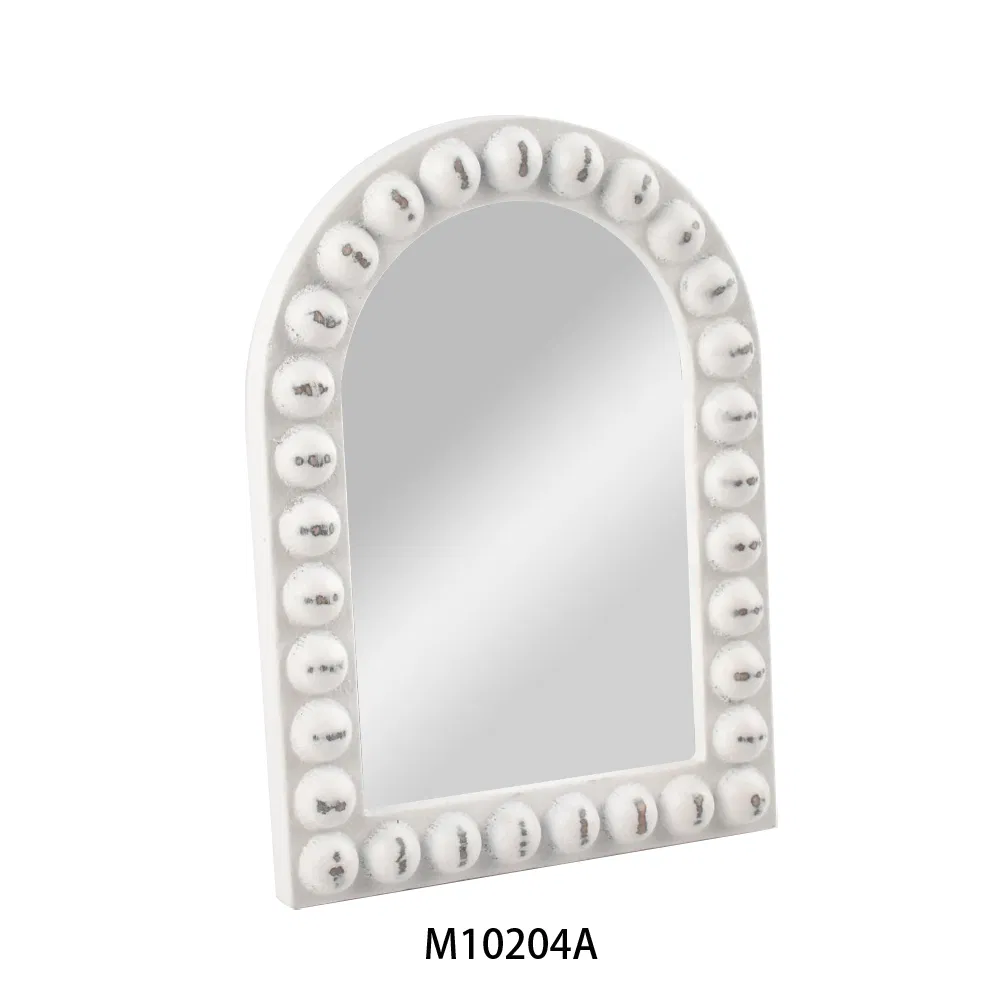 Wooden Round Vintage Wall Hanging Decorative Mirror for Living Bedroom