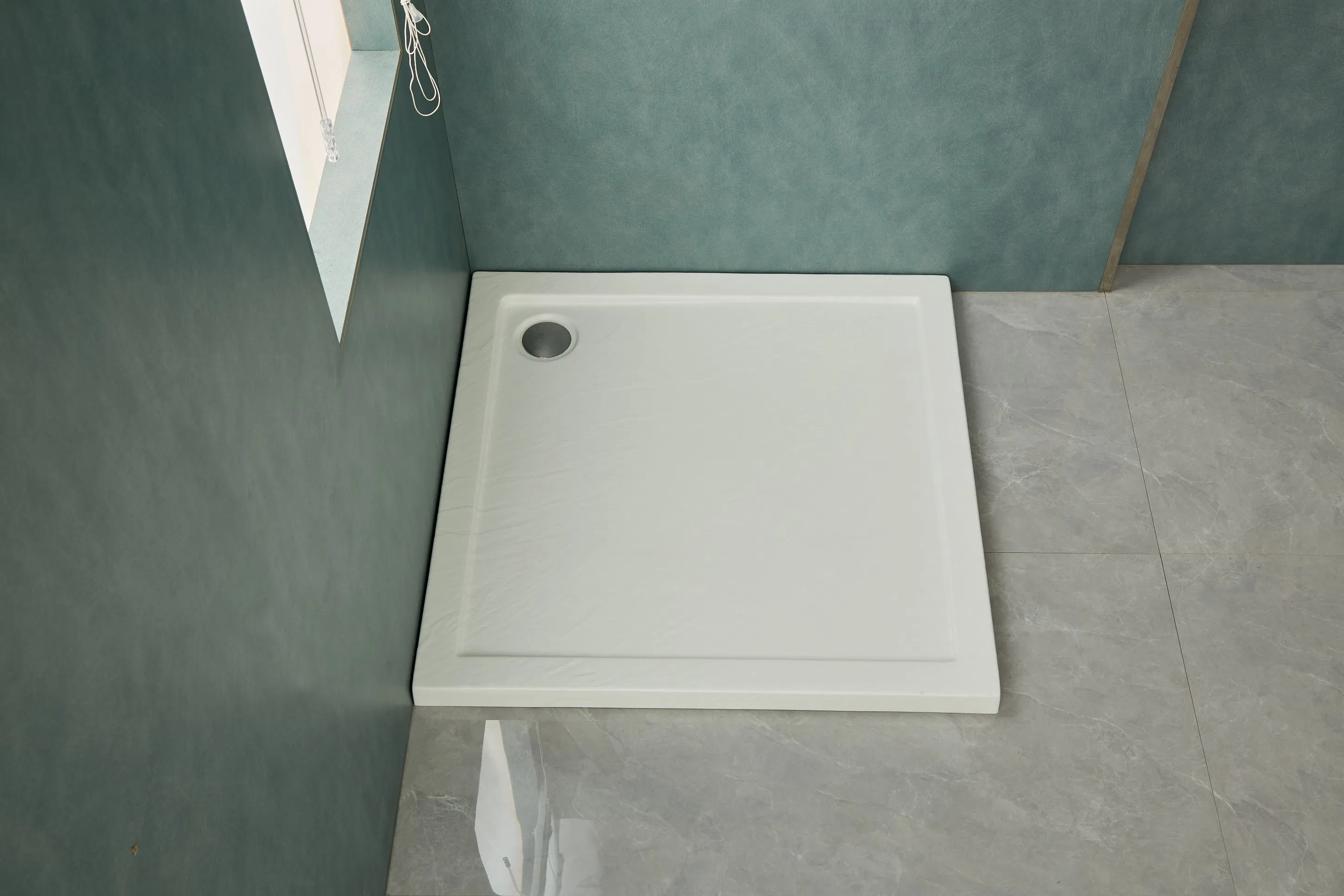 Pure White Square Acrylic Bathroom Shower Base for Shower Enclosure