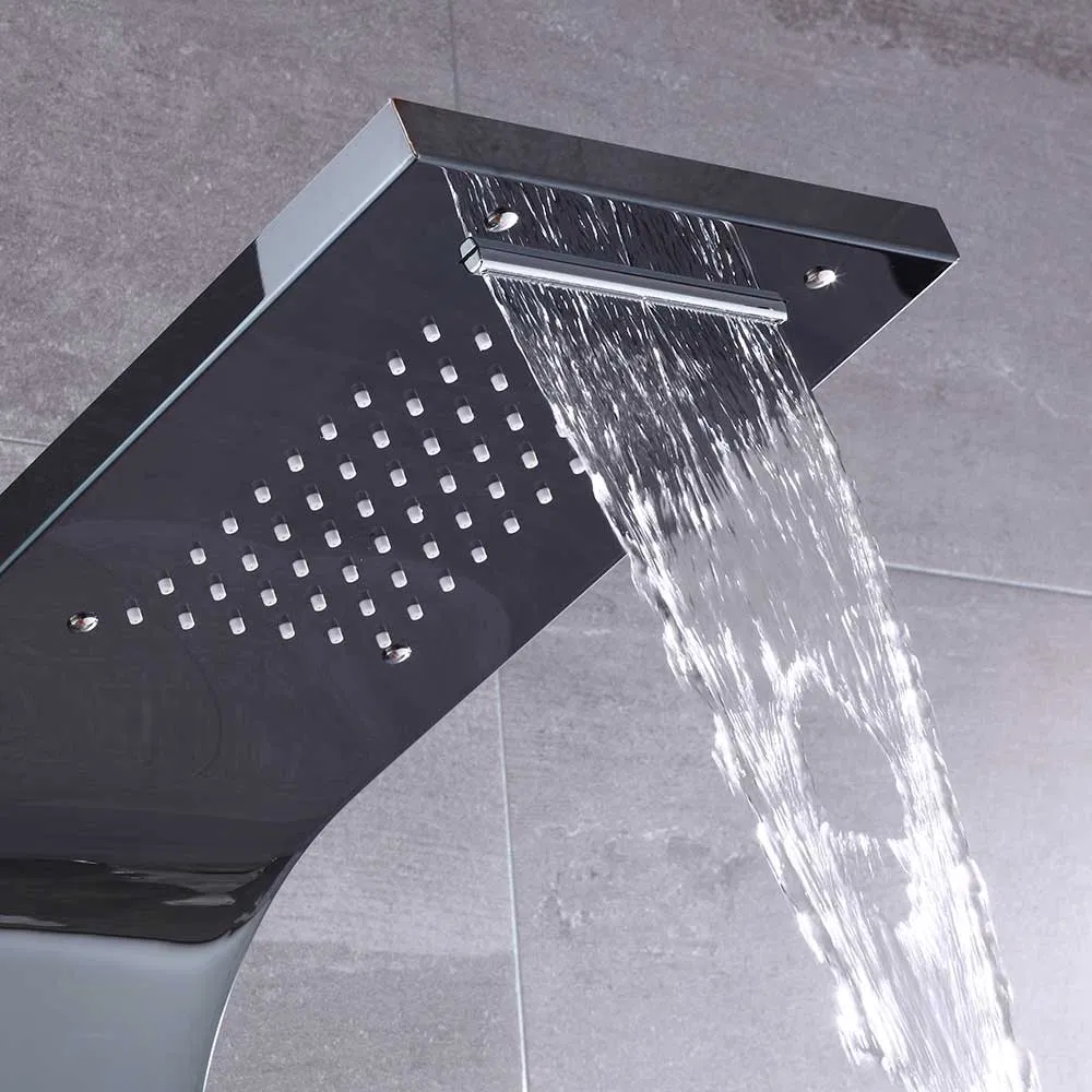 Factory Direct Price Modern OEM Stainless Steel Wall Mounted Waterfall Bathroom Shower Panel Set with Hand Shower