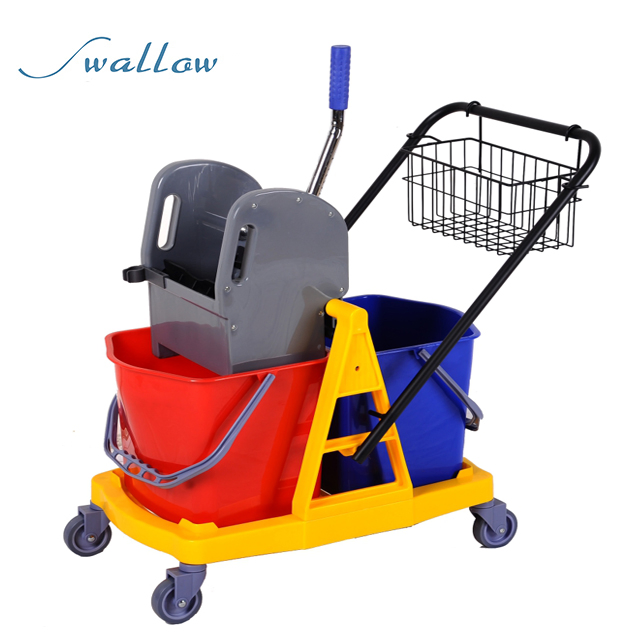 Side Press Wringer Commercial Mop Bucket on Wheels