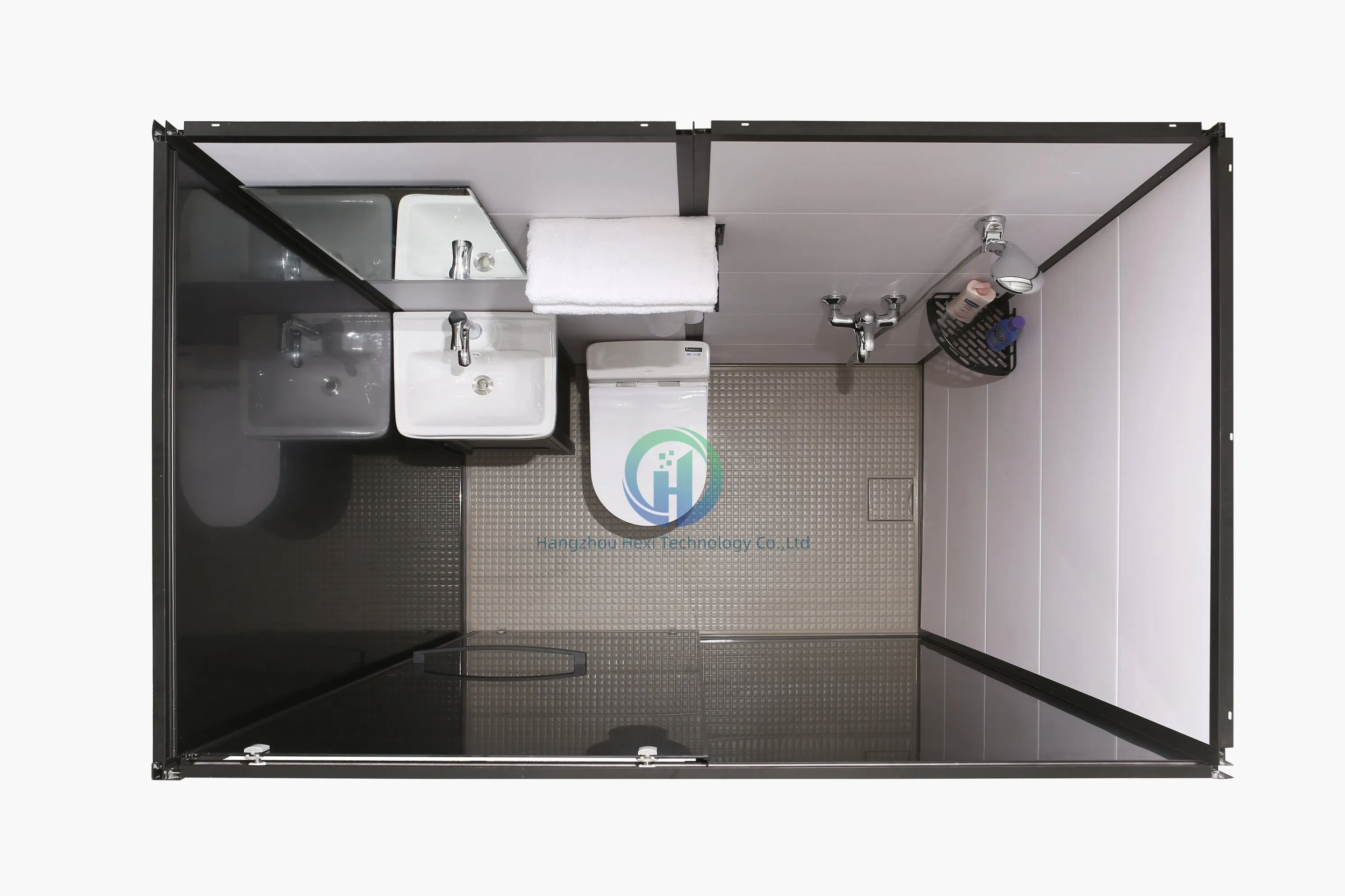 Elegant Sanitary Ware Prefab Bathroom with Integrated Toilet and Shower Space
