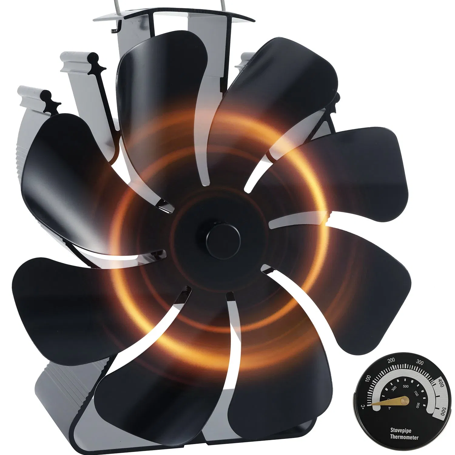 High-Cfm Multi-Blade Fireplace Insert Fan - Powerful & Silent Heat Circulation Blower for Fireplaces