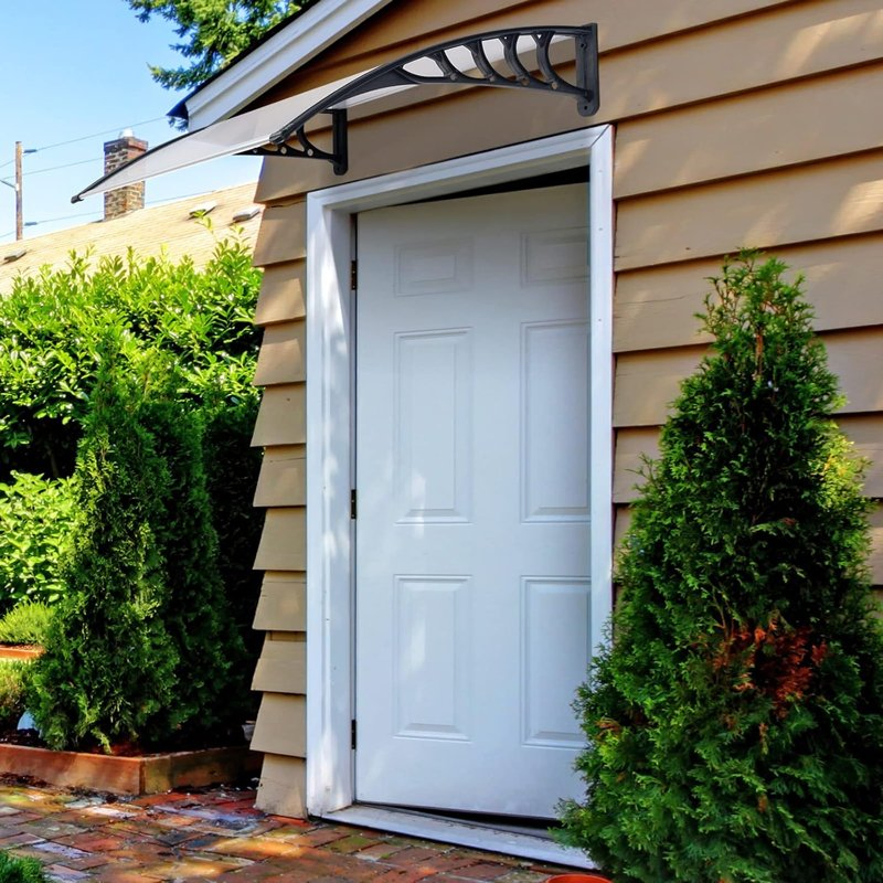 Window Awning Door Canopy Exterior, Awnings for Doors Polycarbonate Cover Patio Door Awning Rain Snow Sunlight UV Protection Hollow Sheet