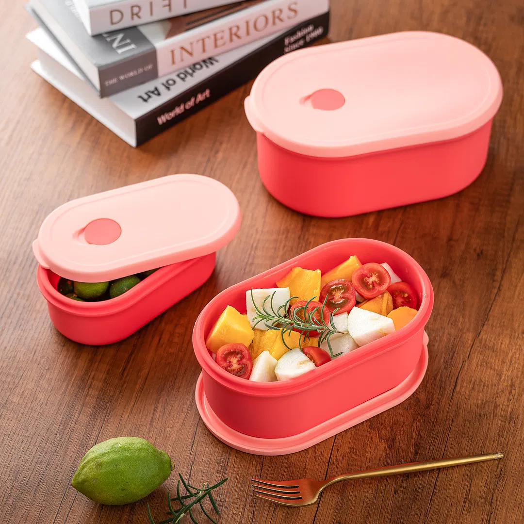 Food-Grade Silicone Oval Storage Box for Fresh Food Preservation